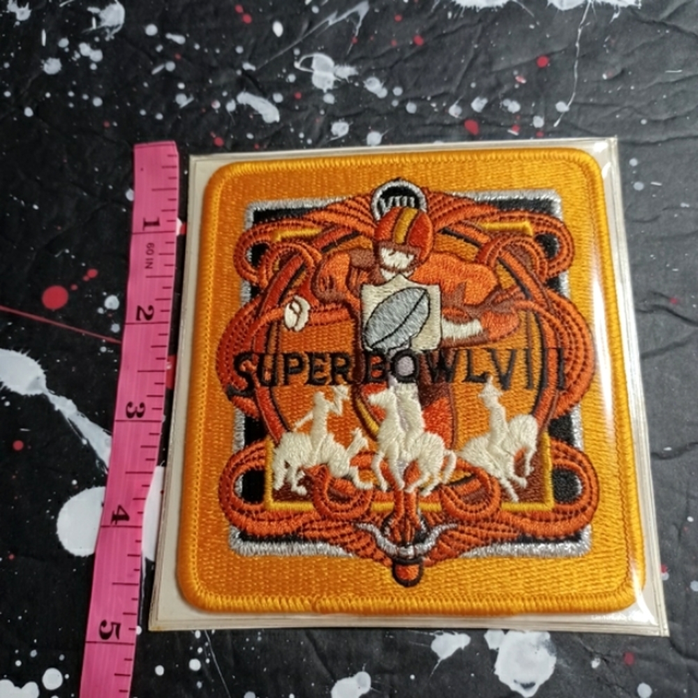 Super Bowl VIII throwback 1974 sealed deadstock NFL promo tribute patch RARE - Picture 7 of 7